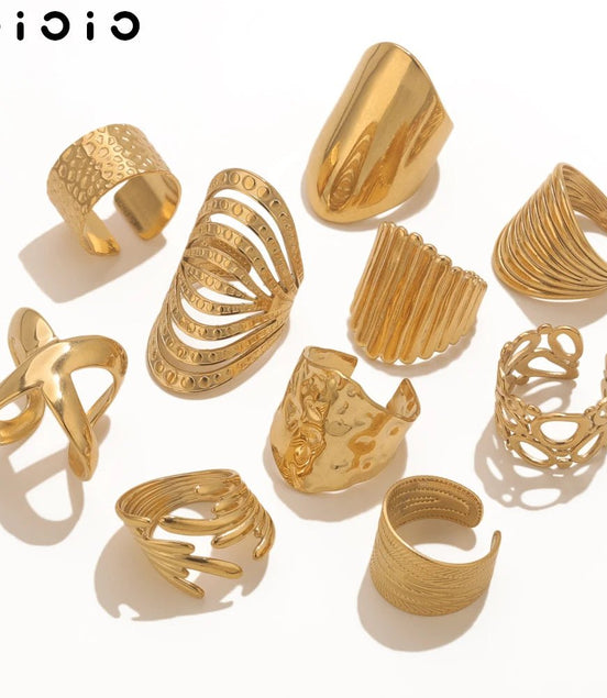 GIOIO Unique Stainless Steel Opening Rings for Women Gold Color Irregular Geometric Adjustable Rings Fashion Trendy Jewelry - Simply Just Deals LLCGIOIO Unique Stainless Steel Opening Rings for Women Gold Color Irregular Geometric Adjustable Rings Fashion Trendy Jewelry200000783:350850Z2215EZ2215EGIOIO Unique Stainless Steel Opening Rings for Women Gold Color Irregular Geometric Adjustable Rings Fashion Trendy Jewelry