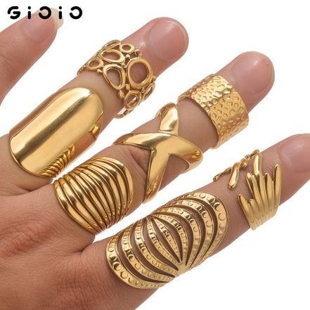 GIOIO Unique Stainless Steel Opening Rings for Women Gold Color Irregular Geometric Adjustable Rings Fashion Trendy Jewelry - Simply Just Deals LLCGIOIO Unique Stainless Steel Opening Rings for Women Gold Color Irregular Geometric Adjustable Rings Fashion Trendy Jewelry200000783:350850Z2215EZ2215EGIOIO Unique Stainless Steel Opening Rings for Women Gold Color Irregular Geometric Adjustable Rings Fashion Trendy Jewelry