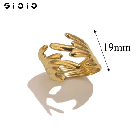 GIOIO Unique Stainless Steel Opening Rings for Women Gold Color Irregular Geometric Adjustable Rings Fashion Trendy Jewelry - Simply Just Deals LLCGIOIO Unique Stainless Steel Opening Rings for Women Gold Color Irregular Geometric Adjustable Rings Fashion Trendy Jewelry200000783:1052Z2215BZ2215BGIOIO Unique Stainless Steel Opening Rings for Women Gold Color Irregular Geometric Adjustable Rings Fashion Trendy Jewelry