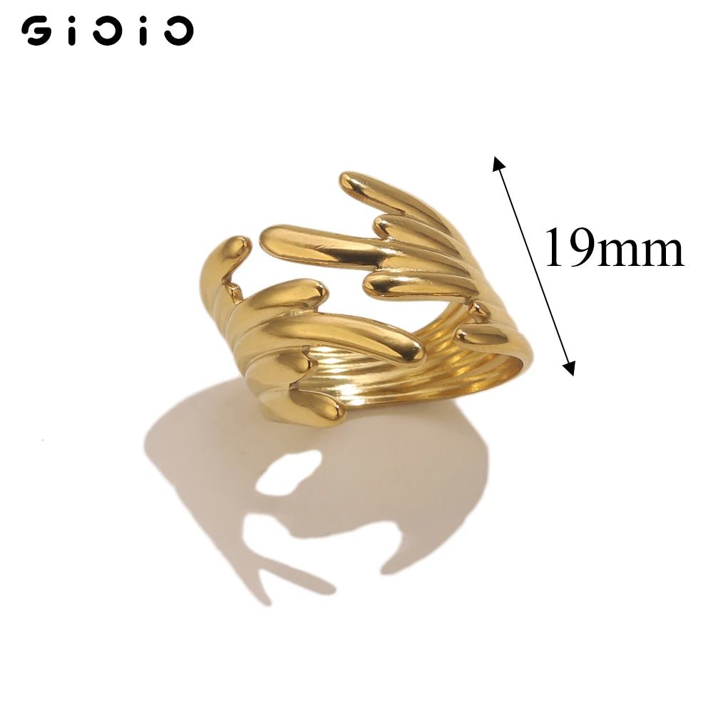 GIOIO Unique Stainless Steel Opening Rings for Women Gold Color Irregular Geometric Adjustable Rings Fashion Trendy Jewelry - Simply Just Deals LLCGIOIO Unique Stainless Steel Opening Rings for Women Gold Color Irregular Geometric Adjustable Rings Fashion Trendy Jewelry200000783:1052Z2215BZ2215BGIOIO Unique Stainless Steel Opening Rings for Women Gold Color Irregular Geometric Adjustable Rings Fashion Trendy Jewelry