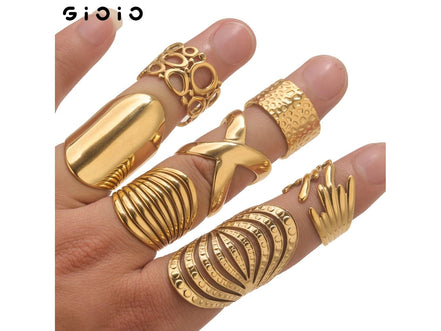 GIOIO Unique Stainless Steel Opening Rings for Women Gold Color Irregular Geometric Adjustable Rings Fashion Trendy Jewelry - Simply Just Deals LLCGIOIO Unique Stainless Steel Opening Rings for Women Gold Color Irregular Geometric Adjustable Rings Fashion Trendy Jewelry200000783:350850Z2215EZ2215EGIOIO Unique Stainless Steel Opening Rings for Women Gold Color Irregular Geometric Adjustable Rings Fashion Trendy Jewelry