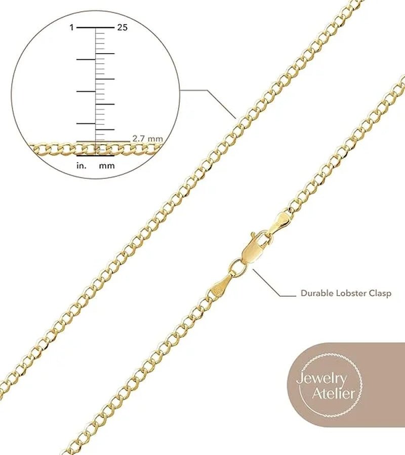 Gold Chain Necklace Collection - 14K Solid Yellow Gold Filled Miami Cuban Curb Link Chain Necklaces for Women and Men with Different Sizes (2.7Mm, 3.6Mm, 4.5Mm, or 5.5Mm) - Simply Just Deals LLCGold Chain Necklace Collection - 14K Solid Yellow Gold Filled Miami Cuban Curb Link Chain Necklaces for Women and Men with Different Sizes (2.7Mm, 3.6Mm, 4.5Mm, or 5.5Mm)67086348-9c1a-496c-ba19-a13e5cf02df620 In2.7 MmGold Chain Necklace Collection - 14K Solid Yellow Gold Filled Miami Cuban Curb Link Chain