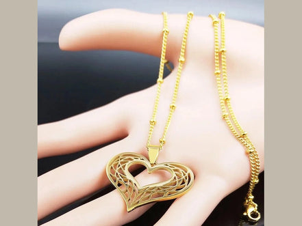 Heart Stainless Steel Necklace Women Gold Color Love Necklaces Jewelry Valentine's Day Gift inoxidable joyeria mujer N619S01 - Simply Just Deals LLCHeart Stainless Steel Necklace Women Gold Color Love Necklaces Jewelry Valentine's Day Gift inoxidable joyeria mujer N619S01200001034:361180A 50cm JZP GDA 50cm JZP GDHeart Stainless Steel Necklace Women Gold Color Love Necklaces Jewelry Valentine's Day Gift inoxidable joyeria mujer N619S01
