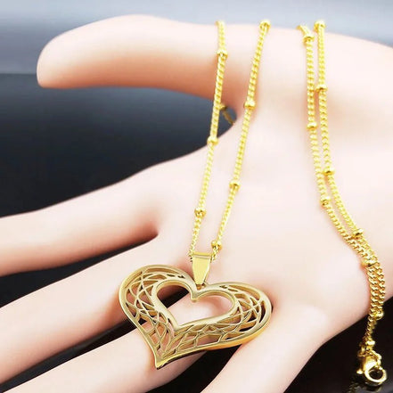 Heart Stainless Steel Necklace Women Gold Color Love Necklaces Jewelry Valentine's Day Gift inoxidable joyeria mujer N619S01 - Simply Just Deals LLCHeart Stainless Steel Necklace Women Gold Color Love Necklaces Jewelry Valentine's Day Gift inoxidable joyeria mujer N619S01200001034:361180A 50cm JZP GDA 50cm JZP GDHeart Stainless Steel Necklace Women Gold Color Love Necklaces Jewelry Valentine's Day Gift inoxidable joyeria mujer N619S01