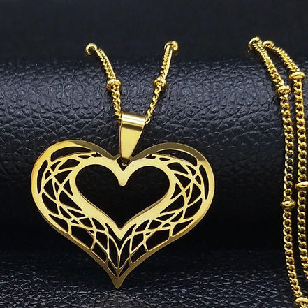 Heart Stainless Steel Necklace Women Gold Color Love Necklaces Jewelry Valentine's Day Gift inoxidable joyeria mujer N619S01 - Simply Just Deals LLCHeart Stainless Steel Necklace Women Gold Color Love Necklaces Jewelry Valentine's Day Gift inoxidable joyeria mujer N619S01200001034:361180A 50cm JZP GDA 50cm JZP GDHeart Stainless Steel Necklace Women Gold Color Love Necklaces Jewelry Valentine's Day Gift inoxidable joyeria mujer N619S01