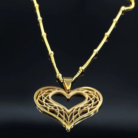 Heart Stainless Steel Necklace Women Gold Color Love Necklaces Jewelry Valentine's Day Gift inoxidable joyeria mujer N619S01 - Simply Just Deals LLCHeart Stainless Steel Necklace Women Gold Color Love Necklaces Jewelry Valentine's Day Gift inoxidable joyeria mujer N619S01200001034:361180A 50cm JZP GDA 50cm JZP GDHeart Stainless Steel Necklace Women Gold Color Love Necklaces Jewelry Valentine's Day Gift inoxidable joyeria mujer N619S01