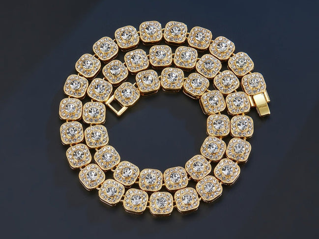 Hip Hop Square Diamond Necklace - Simply Just Deals LLCHip Hop Square Diamond NecklaceCJLX254181906FUGolden Rock Candy Chain20cmHip Hop Square Diamond Necklace