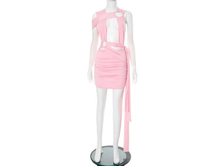 Hollow Cross Strap Ribbon Hip Skirt Dress - Simply Just Deals LLCHollow Cross Strap Ribbon Hip Skirt Dress0CJLY249095001AZPinkSHollow Cross Strap Ribbon Hip Skirt Dress