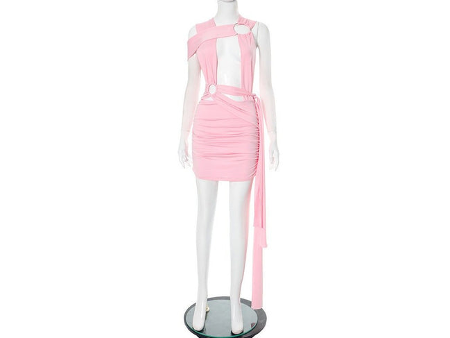 Hollow Cross Strap Ribbon Hip Skirt Dress - Simply Just Deals LLCHollow Cross Strap Ribbon Hip Skirt Dress0CJLY249095001AZPinkSHollow Cross Strap Ribbon Hip Skirt Dress