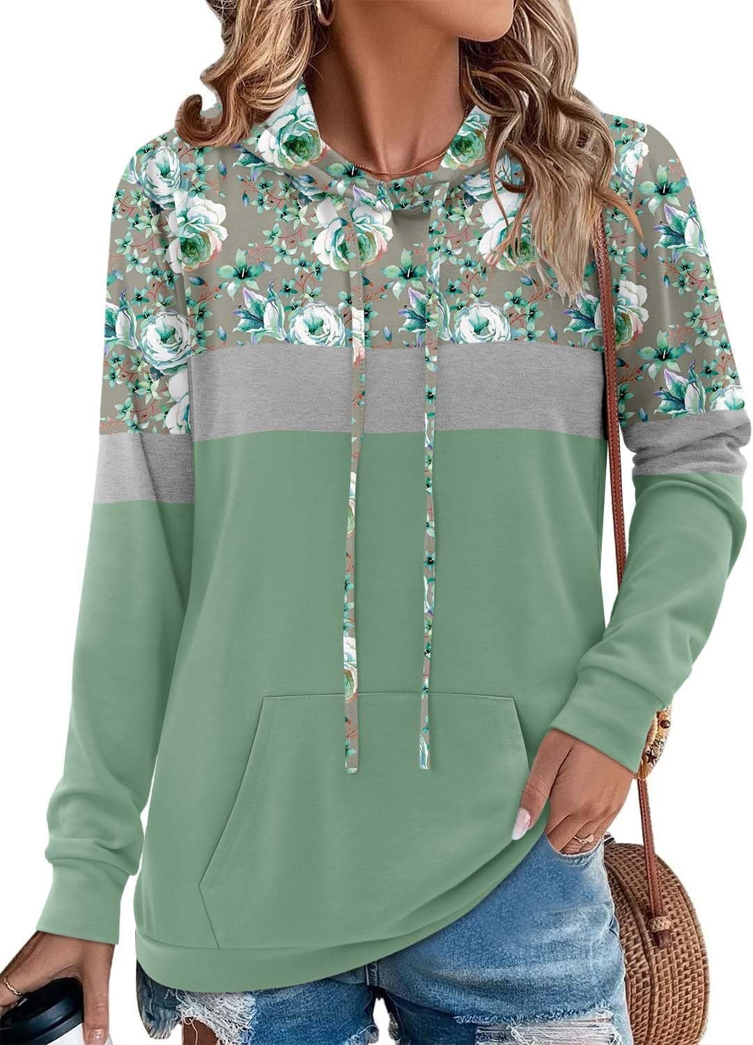 Hoodies for Women Camo Leopard Print Tops Pullover Hooded Sweatshirt Drawstring with Pocket - Simply Just Deals LLCHoodies for Women Camo Leopard Print Tops Pullover Hooded Sweatshirt Drawstring with Pocket5dd49e1d-5186-434a-93d6-25503860a0a66 - Flower Mint GreenX - LargeHoodies for Women Camo Leopard Print Tops Pullover Hooded Sweatshirt Drawstring with Pocket