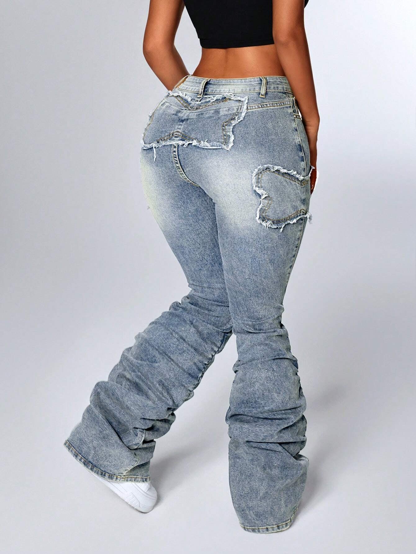 ICON Women'S Patchwork Fringe Ruffle Flare Fashionable Casual Versatile Stacked Jeans - Simply Just Deals LLCICON Women'S Patchwork Fringe Ruffle Flare Fashionable Casual Versatile Stacked Jeans10a8f0c2-7c06-432b-8283-bbf66c4cdd9aBlue28ICON Women'S Patchwork Fringe Ruffle Flare Fashionable Casual Versatile Stacked Jeans