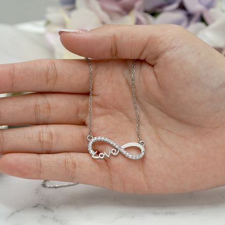 Infinity Love Pendant Necklace - Meaningful Jewelry for Her - Anniversary Gift in 18K White Gold Plated - Simply Just Deals LLCInfinity Love Pendant Necklace - Meaningful Jewelry for Her - Anniversary Gift in 18K White Gold Plated860b9a1c-cc27-4621-b469-e0883a556c39WhiteInfinity Love Pendant Necklace - Meaningful Jewelry for Her - Anniversary Gift in 18K White Gold Plated