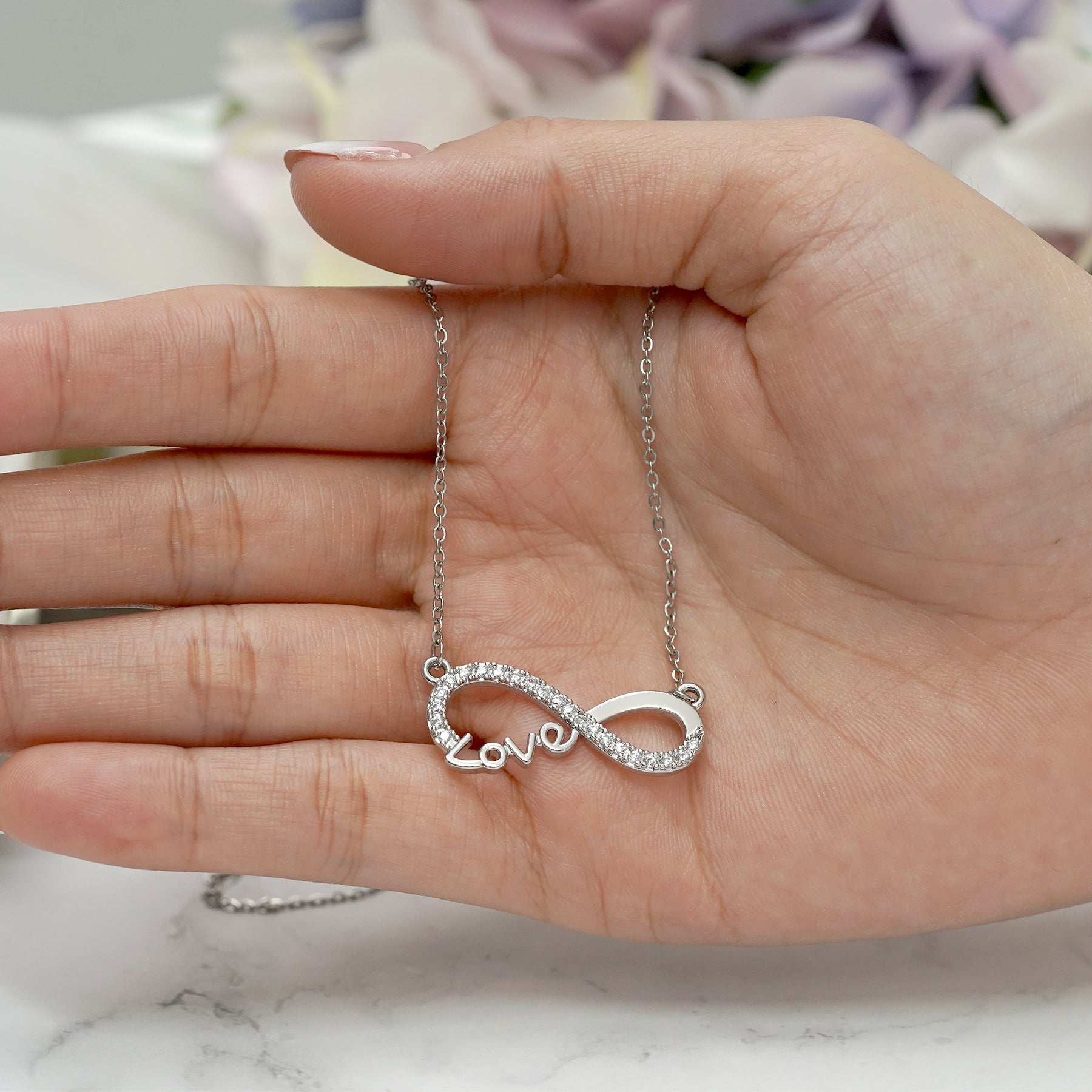 Infinity Love Pendant Necklace - Meaningful Jewelry for Her - Anniversary Gift in 18K White Gold Plated - Simply Just Deals LLCInfinity Love Pendant Necklace - Meaningful Jewelry for Her - Anniversary Gift in 18K White Gold Plated860b9a1c-cc27-4621-b469-e0883a556c39WhiteInfinity Love Pendant Necklace - Meaningful Jewelry for Her - Anniversary Gift in 18K White Gold Plated