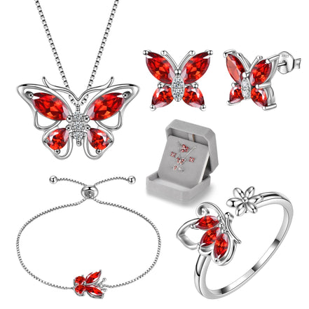January Birthstone Jewelry Set Red Butterfly Garnet Fine Necklace/Earrings/Ring/Bracelet Sterling Silver Women Xmas Birthday Mother'S Day Gifts - Simply Just Deals LLCJanuary Birthstone Jewelry Set Red Butterfly Garnet Fine Necklace/Earrings/Ring/Bracelet Sterling Silver Women Xmas Birthday Mother'S Day Giftsbc5950c7-dba7-4fe3-b8df-e4e6aba240691.January Garnet RedButterfly (Set 4)January Birthstone Jewelry Set Red Butterfly Garnet Fine Necklace/Earrings/Ring/Bracelet Sterling Silver Women Xmas B
