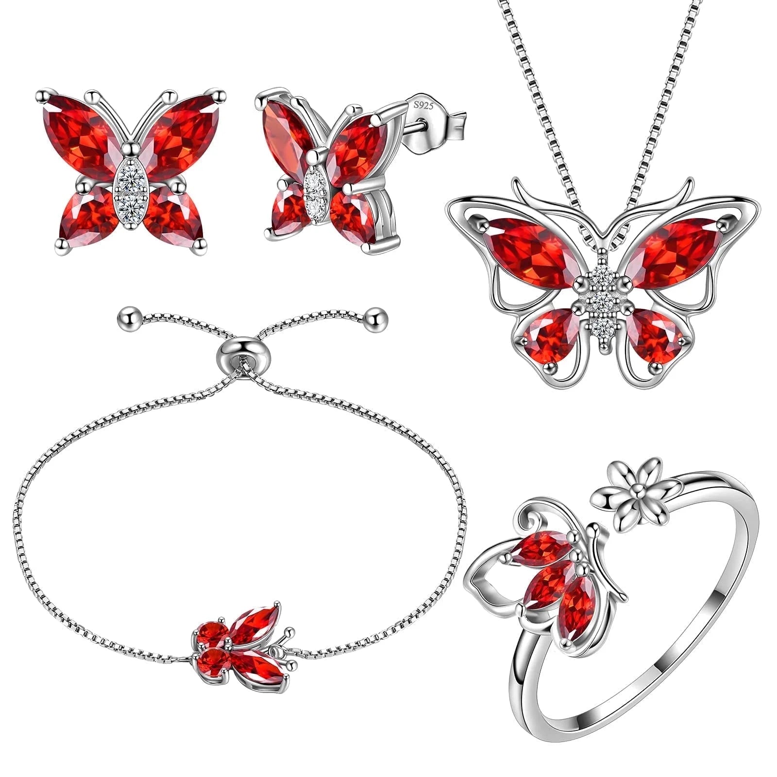 January Birthstone Jewelry Set Red Butterfly Garnet Fine Necklace/Earrings/Ring/Bracelet Sterling Silver Women Xmas Birthday Mother'S Day Gifts - Simply Just Deals LLCJanuary Birthstone Jewelry Set Red Butterfly Garnet Fine Necklace/Earrings/Ring/Bracelet Sterling Silver Women Xmas Birthday Mother'S Day Giftsbc5950c7-dba7-4fe3-b8df-e4e6aba240691.January Garnet RedButterfly (Set 4)January Birthstone Jewelry Set Red Butterfly Garnet Fine Necklace/Earrings/Ring/Bracelet Sterling Silver Women Xmas B