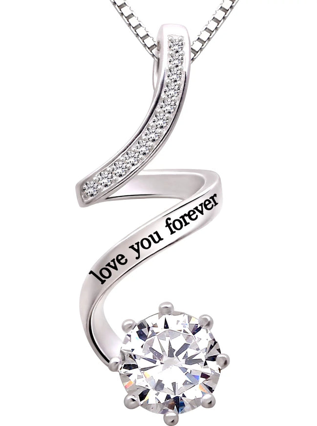 Jewelry Sterling Silver "Love You Forever" Cubic Zirconia Pendant Necklace - Simply Just Deals LLCJewelry Sterling Silver "Love You Forever" Cubic Zirconia Pendant Necklacecec41191-b6b1-4d76-a401-53b2caaec775Jewelry Sterling Silver "Love You Forever" Cubic Zirconia Pendant Necklace