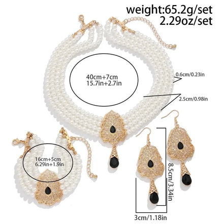 KunJoe Luxury Multilayer Imitation Pearl Necklace Bracelet Earring Women Water Drop Green Rhinestone Choker Wedding Jewelry Set - Simply Just Deals LLCKunJoe Luxury Multilayer Imitation Pearl Necklace Bracelet Earring Women Water Drop Green Rhinestone Choker Wedding Jewelry Set200001033:2000037570505KunJoe Luxury Multilayer Imitation Pearl Necklace Bracelet Earring Women Water Drop Green Rhinestone Choker Wedding Jewelry Set