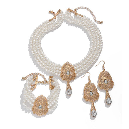KunJoe Luxury Multilayer Imitation Pearl Necklace Bracelet Earring Women Water Drop Green Rhinestone Choker Wedding Jewelry Set - Simply Just Deals LLCKunJoe Luxury Multilayer Imitation Pearl Necklace Bracelet Earring Women Water Drop Green Rhinestone Choker Wedding Jewelry Set200001033:2000037570505KunJoe Luxury Multilayer Imitation Pearl Necklace Bracelet Earring Women Water Drop Green Rhinestone Choker Wedding Jewelry Set