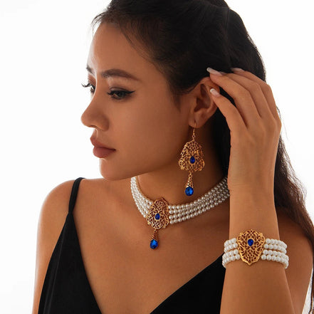 KunJoe Luxury Multilayer Imitation Pearl Necklace Bracelet Earring Women Water Drop Green Rhinestone Choker Wedding Jewelry Set - Simply Just Deals LLCKunJoe Luxury Multilayer Imitation Pearl Necklace Bracelet Earring Women Water Drop Green Rhinestone Choker Wedding Jewelry Set200001033:2000037570505KunJoe Luxury Multilayer Imitation Pearl Necklace Bracelet Earring Women Water Drop Green Rhinestone Choker Wedding Jewelry Set
