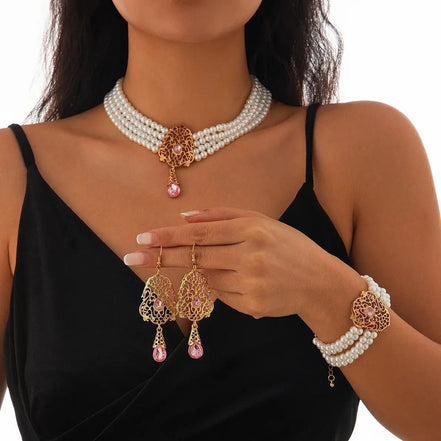 KunJoe Luxury Multilayer Imitation Pearl Necklace Bracelet Earring Women Water Drop Green Rhinestone Choker Wedding Jewelry Set - Simply Just Deals LLCKunJoe Luxury Multilayer Imitation Pearl Necklace Bracelet Earring Women Water Drop Green Rhinestone Choker Wedding Jewelry Set200001033:2000037610909KunJoe Luxury Multilayer Imitation Pearl Necklace Bracelet Earring Women Water Drop Green Rhinestone Choker Wedding Jewelry Set