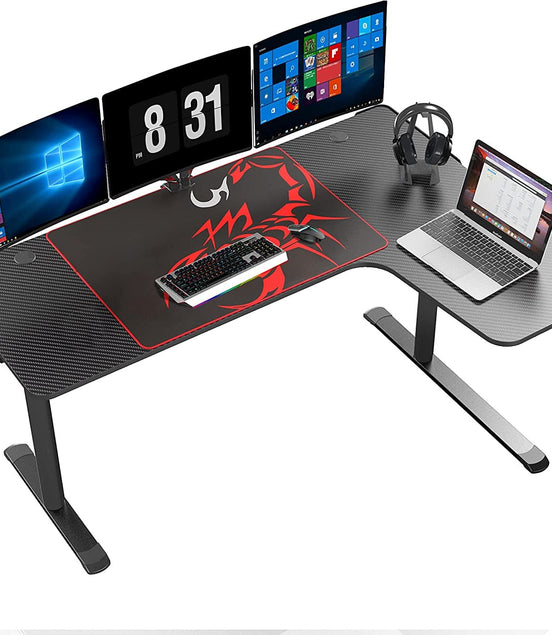 L Shaped Gaming Desk, 60 Inch L60 Home Office Corner PC Computer Gamer Table Large Writing Workstation Gifts W Mouse Pad Cable Management, Space Saving, Easy to Assemble, Right Black - Simply Just Deals LLCL Shaped Gaming Desk, 60 Inch L60 Home Office Corner PC Computer Gamer Table Large Writing Workstation Gifts W Mouse Pad Cable Management, Space Saving, Easy to Assemble, Right Black823ab7ae-a81f-4a3c-b9cf-124bb44479c4BlackRight SideL Shaped Gaming Desk, 60 Inch L60 Home Office Corner PC Compu