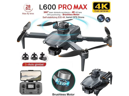 L600 PRO MAX GPS Drone Professional 4K 3 - Axis PTZ HD Dual Camera Obstacle Avoidance Brushless Motor 5G WIFI RC Quadcopter Toys - Simply Just Deals LLCL600 PRO MAX GPS Drone Professional 4K 3 - Axis PTZ HD Dual Camera Obstacle Avoidance Brushless Motor 5G WIFI RC Quadcopter ToysAircrafts and War Planes1429PROMAXOAS4K1BPRO MAX OAS 4K 1BL600 PRO MAX GPS Drone Professional 4K 3 - Axis PTZ HD Dual Camera Obstacle Avoidance Brushless Motor 5G WIFI RC Quadcopter Toys