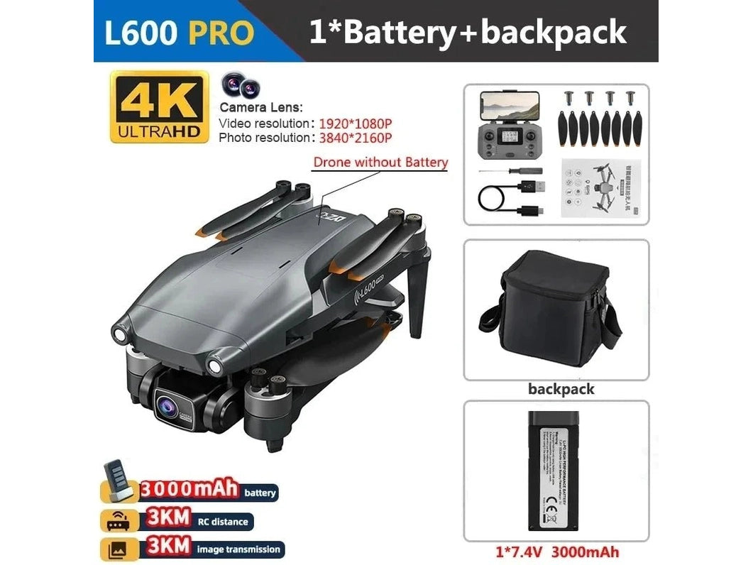 L600 PRO MAX GPS Drone Professional 4K 3 - Axis PTZ HD Dual Camera Obstacle Avoidance Brushless Motor 5G WIFI RC Quadcopter Toys - Simply Just Deals LLCL600 PRO MAX GPS Drone Professional 4K 3 - Axis PTZ HD Dual Camera Obstacle Avoidance Brushless Motor 5G WIFI RC Quadcopter ToysAircrafts and War Planes14691L600PRO4K1BL600 PRO 4K 1BL600 PRO MAX GPS Drone Professional 4K 3 - Axis PTZ HD Dual Camera Obstacle Avoidance Brushless Motor 5G WIFI RC Quadcopter Toys