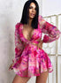 Lantern Sleeve Printed Waist Hollow - out Jumpsuit - Simply Just Deals LLCLantern Sleeve Printed Waist Hollow - out Jumpsuit0CJYD244781301AZSRose RedLantern Sleeve Printed Waist Hollow - out Jumpsuit