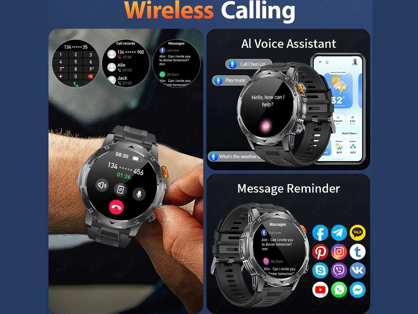LIGE 2025 New For HUAWEI Xiaomi 1000mah AMOLED Smart Watch Men Sports Fitness LED Flashlight 3ATM Waterproof BT Call Smartwatch - Simply Just Deals LLCLIGE 2025 New For HUAWEI Xiaomi 1000mah AMOLED Smart Watch Men Sports Fitness LED Flashlight 3ATM Waterproof BT Call Smartwatch14:29BlackBlackLIGE 2025 New For HUAWEI Xiaomi 1000mah AMOLED Smart Watch Men Sports Fitness LED Flashlight 3ATM Waterproof BT Call Smartwatch
