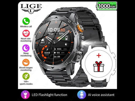 LIGE 2025 New For HUAWEI Xiaomi 1000mah AMOLED Smart Watch Men Sports Fitness LED Flashlight 3ATM Waterproof BT Call Smartwatch - Simply Just Deals LLCLIGE 2025 New For HUAWEI Xiaomi 1000mah AMOLED Smart Watch Men Sports Fitness LED Flashlight 3ATM Waterproof BT Call Smartwatch14:691Steel blackSteel blackLIGE 2025 New For HUAWEI Xiaomi 1000mah AMOLED Smart Watch Men Sports Fitness LED Flashlight 3ATM Waterproof BT Call Smartwatch