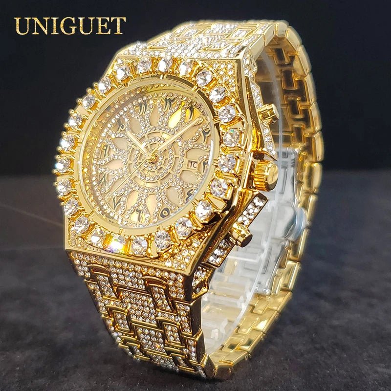 Luxury Watch For Men Full Iced Diamond Quartz Watches For Man Bright Zircon Hip Hop Hand Clock Luminous Waterproof reloj hombre - Simply Just Deals LLCLuxury Watch For Men Full Iced Diamond Quartz Watches For Man Bright Zircon Hip Hop Hand Clock Luminous Waterproof reloj hombre14:350850GoldGoldLuxury Watch For Men Full Iced Diamond Quartz Watches For Man Bright Zircon Hip Hop Hand Clock Luminous Waterproof reloj hombre