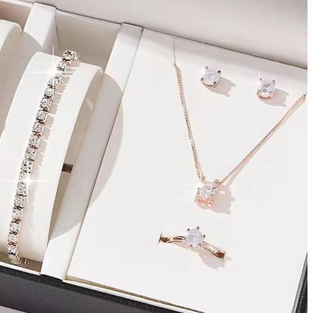 Luxury Women Ring Necklace Earrings Rhinestone Bracelet Female Casual Ladies Jewelry Set - Simply Just Deals LLCLuxury Women Ring Necklace Earrings Rhinestone Bracelet Female Casual Ladies Jewelry Set9d349043-69bb-4cbc-b46f-4f0a013adb59R Without BraceletLuxury Women Ring Necklace Earrings Rhinestone Bracelet Female Casual Ladies Jewelry Set