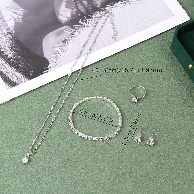 Luxury Women Ring Necklace Earrings Rhinestone Bracelet Female Casual Ladies Jewelry Set - Simply Just Deals LLCLuxury Women Ring Necklace Earrings Rhinestone Bracelet Female Casual Ladies Jewelry Set9d349043-69bb-4cbc-b46f-4f0a013adb59R Without BraceletLuxury Women Ring Necklace Earrings Rhinestone Bracelet Female Casual Ladies Jewelry Set