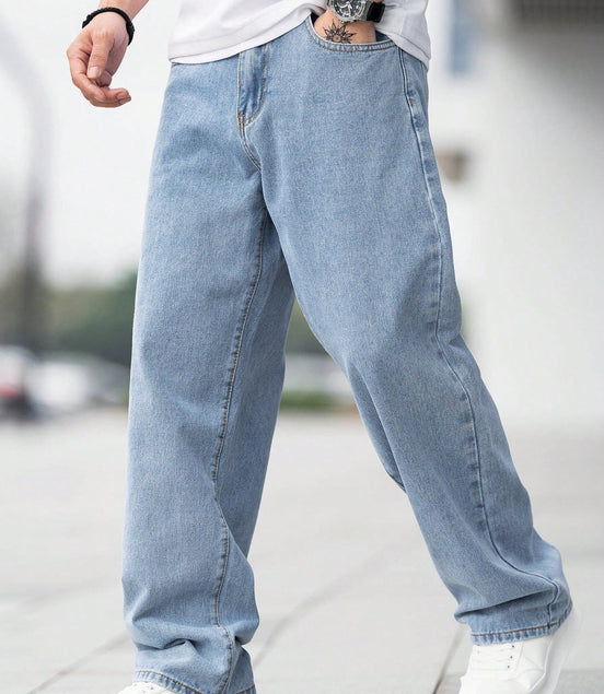 Manfinity Hypemode Loose Fit Men'S Cotton Jeans with Slant Pockets Baggy Long Washed Skater Jean Cargo Plain Light Blue Going Out Y2K Friends Urban Going Out Commute Work Vacation - Simply Just Deals LLCManfinity Hypemode Loose Fit Men'S Cotton Jeans with Slant Pockets Baggy Long Washed Skater Jean Cargo Plain Light Blue Going Out Y2K Friends Urban Going Out Commute Work Vacatione314479b-0309-4316-86ce-74e1c86cd784Light WashLManfinity Hypemode Loose Fit Men'S Cotton Jeans with Slant Pockets Bagg