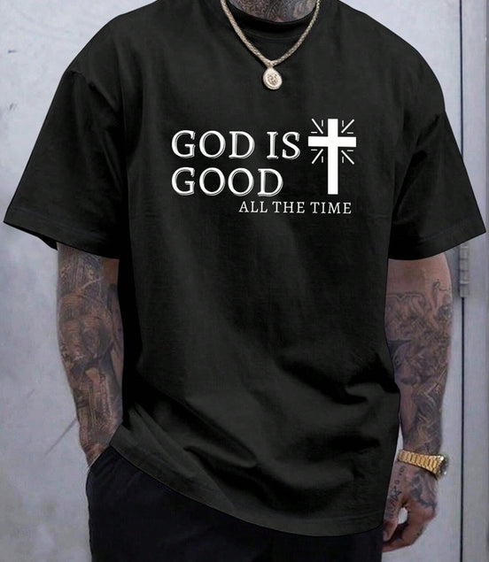 Manfinity LEGND Men Casual Summer Cross & Slogan Graphic Printed Short Sleeve T-Shirt, for Friends - Simply Just Deals LLCManfinity LEGND Men Casual Summer Cross & Slogan Graphic Printed Short Sleeve T-Shirt, for Friendsb4ef934f-e747-4a9d-90a6-53a6cf1f4aeaBlackL (70.9 - 72.8 Inch)Manfinity LEGND Men Casual Summer Cross & Slogan Graphic Printed Short Sleeve T-Shirt, for Friends