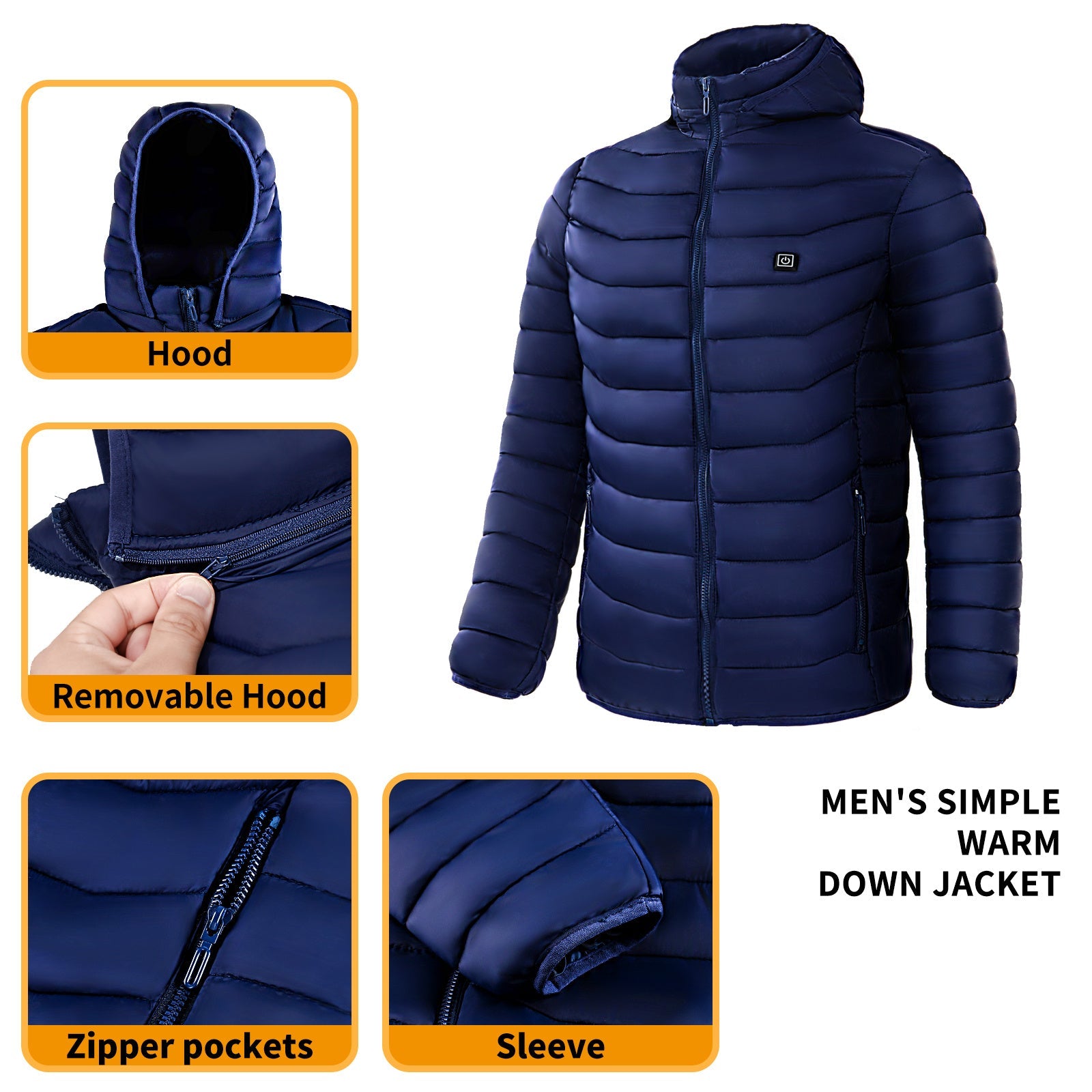 Men Heated Puffer Jacket Electric Heating Coat Insulated Hood Windbreaker 9Heat Zones - Simply Just Deals LLCMen Heated Puffer Jacket Electric Heating Coat Insulated Hood Windbreaker 9Heat ZonesCJYR190592726ZABlack Zone82xlMen Heated Puffer Jacket Electric Heating Coat Insulated Hood Windbreaker 9Heat Zones