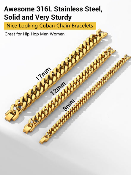 Men Stainless Steel 17Mm Cuban Chain Bracelets Hip Pop Chunky Franco Gold Plated Chain Bracelet 7.5 Inch Chains Jewelry Birthday Teen Graduation Father'S Day Gifts - Simply Just Deals LLCMen Stainless Steel 17Mm Cuban Chain Bracelets Hip Pop Chunky Franco Gold Plated Chain Bracelet 7.5 Inch Chains Jewelry Birthday Teen Graduation Father'S Day Gifts4b8f7699-f8a5-4072-93a7-efe512e215027.5 In17 Mm01. 14K Gold PlatedMen Stainless Steel 17Mm Cuban Chain Bracelets Hip Pop Chunky Franco Gold Plated Cha