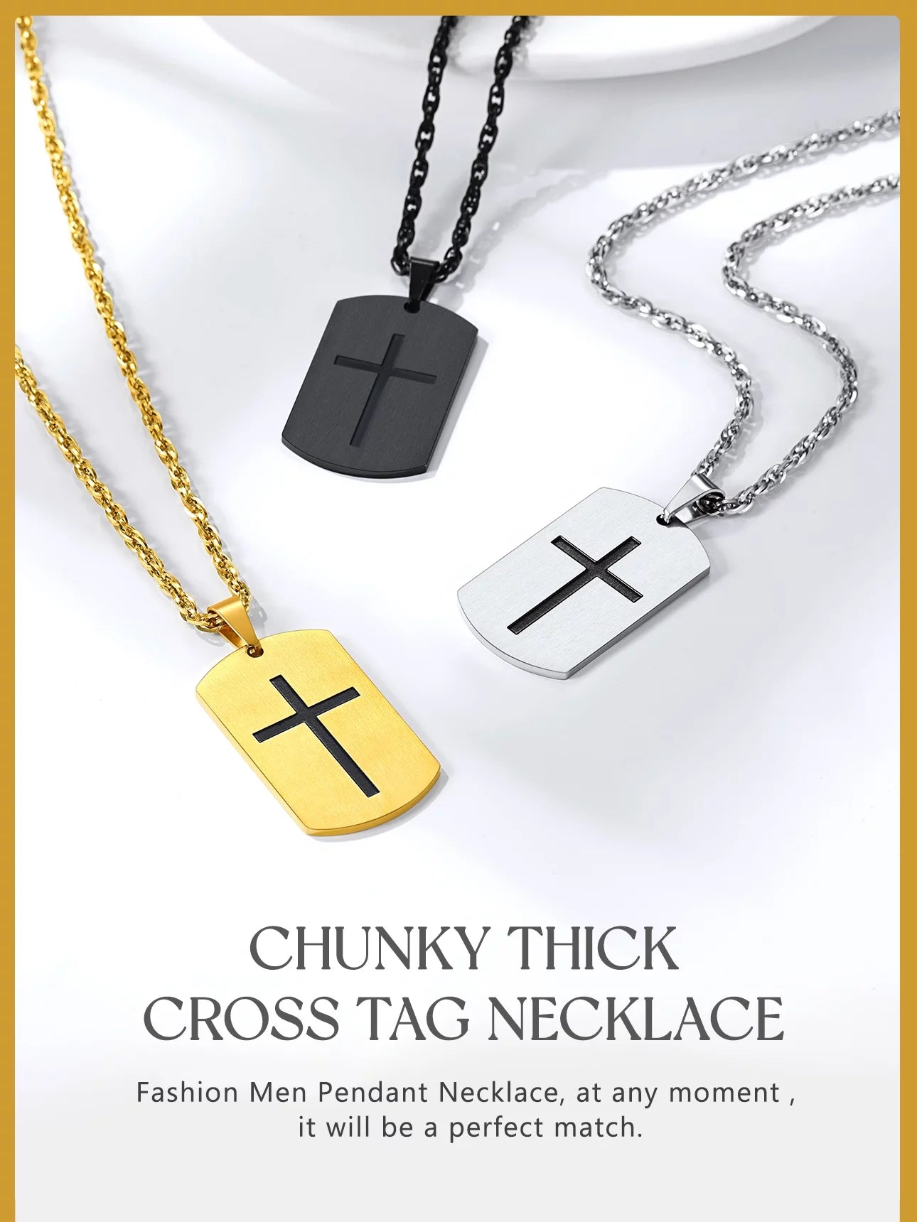 Men'S Gold Plated Cross Necklace Stainless Steel Dog Tag Necklace Christian Serenity Prayer Necklace Inspirational Jewelry Gift - Simply Just Deals LLCMen'S Gold Plated Cross Necklace Stainless Steel Dog Tag Necklace Christian Serenity Prayer Necklace Inspirational Jewelry Giftbf67be4d-1f01-4b73-a0ca-cb930741ac4b03. 18K Gold Plated02 - Be Strong And CourageousMen'S Gold Plated Cross Necklace Stainless Steel Dog Tag Necklace Christian Serenity Prayer Necklace Inspirational Jewelry Gift