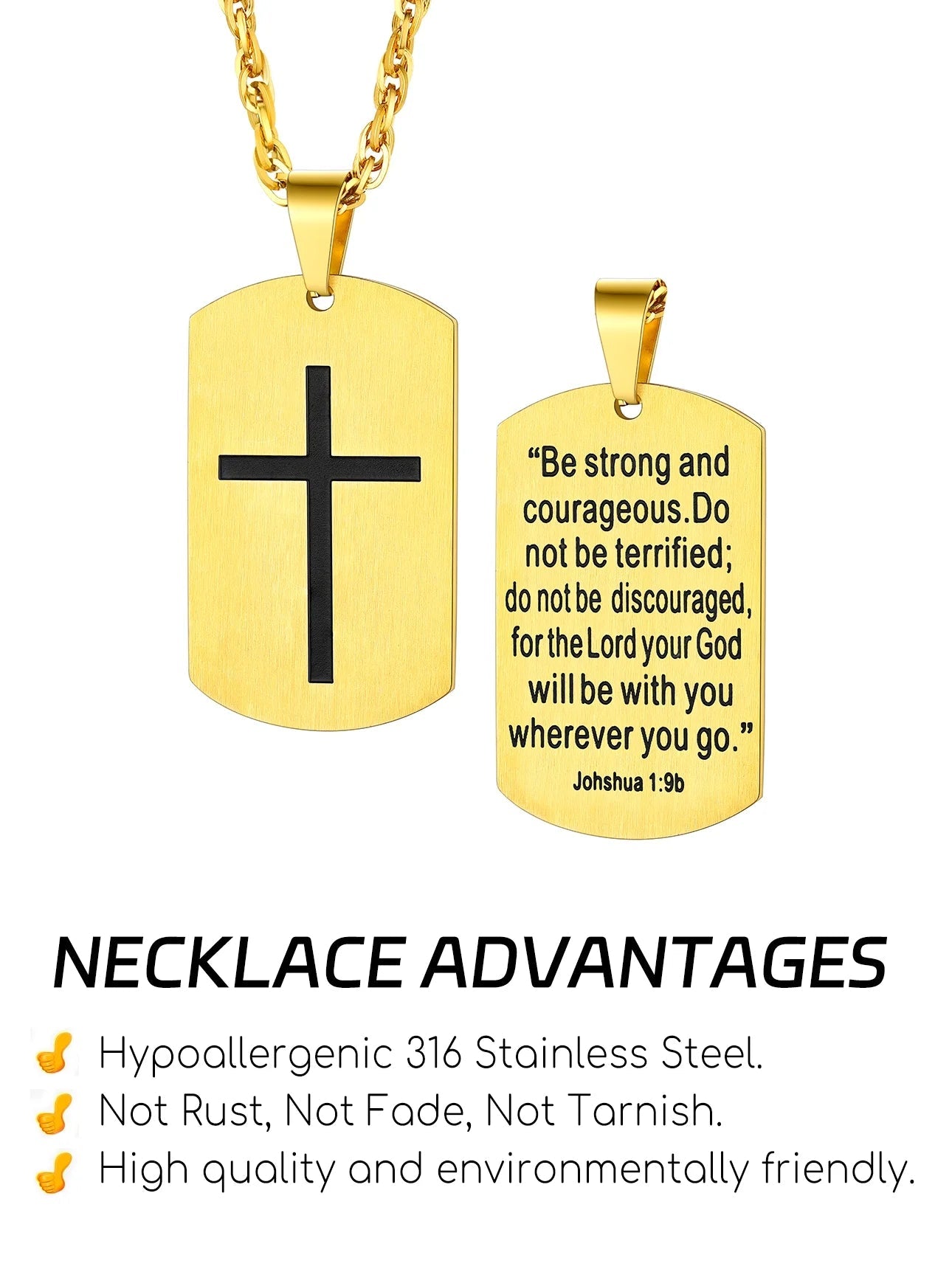 Men'S Gold Plated Cross Necklace Stainless Steel Dog Tag Necklace Christian Serenity Prayer Necklace Inspirational Jewelry Gift - Simply Just Deals LLCMen'S Gold Plated Cross Necklace Stainless Steel Dog Tag Necklace Christian Serenity Prayer Necklace Inspirational Jewelry Giftbf67be4d-1f01-4b73-a0ca-cb930741ac4b03. 18K Gold Plated02 - Be Strong And CourageousMen'S Gold Plated Cross Necklace Stainless Steel Dog Tag Necklace Christian Serenity Prayer Necklace Inspirational Jewelry Gift