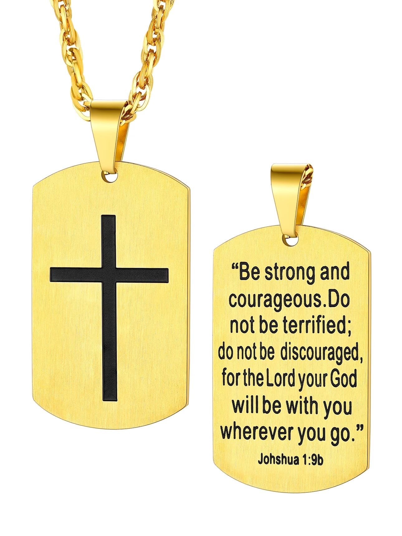 Men'S Gold Plated Cross Necklace Stainless Steel Dog Tag Necklace Christian Serenity Prayer Necklace Inspirational Jewelry Gift - Simply Just Deals LLCMen'S Gold Plated Cross Necklace Stainless Steel Dog Tag Necklace Christian Serenity Prayer Necklace Inspirational Jewelry Giftbf67be4d-1f01-4b73-a0ca-cb930741ac4b03. 18K Gold Plated02 - Be Strong And CourageousMen'S Gold Plated Cross Necklace Stainless Steel Dog Tag Necklace Christian Serenity Prayer Necklace Inspirational Jewelry Gift