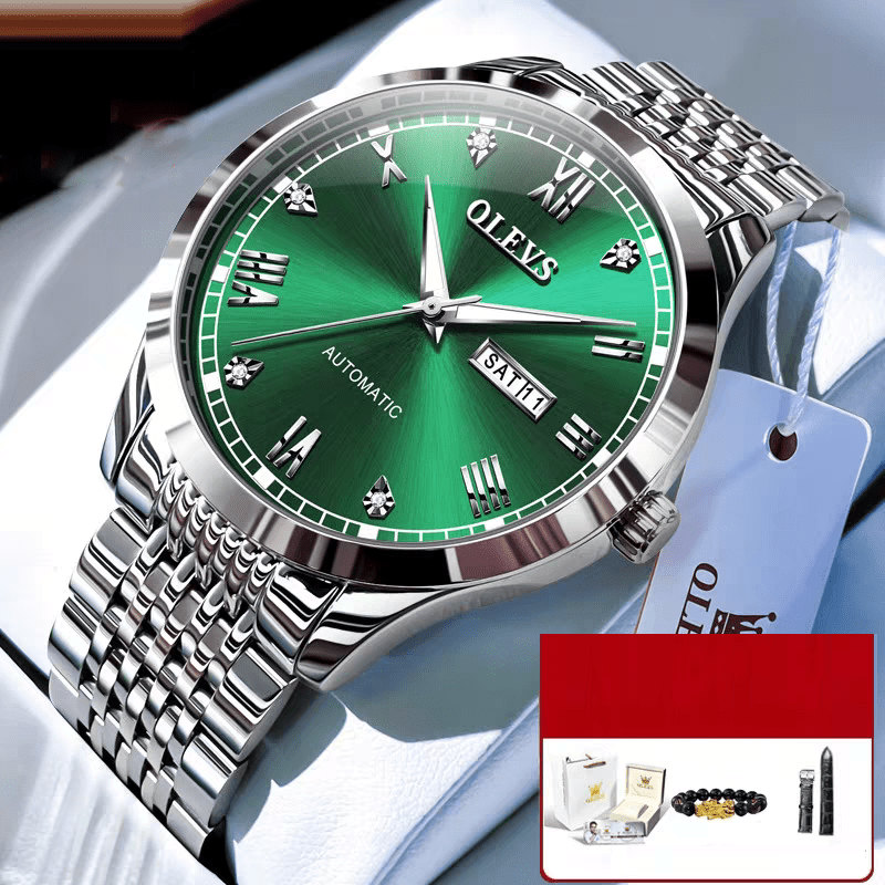 Men's Watch Men's Mechanical Watch Fully Automatic Simple Wind Waterproof Night Light Watch - Simply Just Deals LLCMen's Watch Men's Mechanical Watch Fully Automatic Simple Wind Waterproof Night Light WatchA60AB490D3BD41EFBA5A0A9B19B2C64CSteel strip - greenMen's Watch Men's Mechanical Watch Fully Automatic Simple Wind Waterproof Night Light Watch