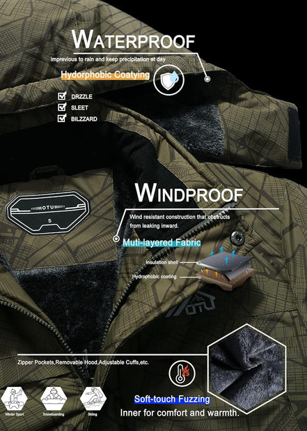 Men'S Waterproof Ski Jacket Snowboarding Windbreaker Warm Winter Hooded Mountain Snow Coat - Simply Just Deals LLCMen'S Waterproof Ski Jacket Snowboarding Windbreaker Warm Winter Hooded Mountain Snow Coatc20459a7-4819-4582-9e91-00e8ec77a125Army Green CityX - LargeMen'S Waterproof Ski Jacket Snowboarding Windbreaker Warm Winter Hooded Mountain Snow Coat
