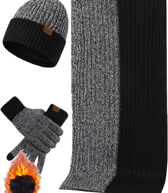 Mens Winter Scarf Hats and Gloves Set Knit Beanie Hat Warmer Scarfs and Touchscreen Glove 3 Pcs for Men - Simply Just Deals LLCMens Winter Scarf Hats and Gloves Set Knit Beanie Hat Warmer Scarfs and Touchscreen Glove 3 Pcs for Men91fa37b9-a7ea-42f9-929f-9eb099dbfca9BlackMens Winter Scarf Hats and Gloves Set Knit Beanie Hat Warmer Scarfs and Touchscreen Glove 3 Pcs for Men