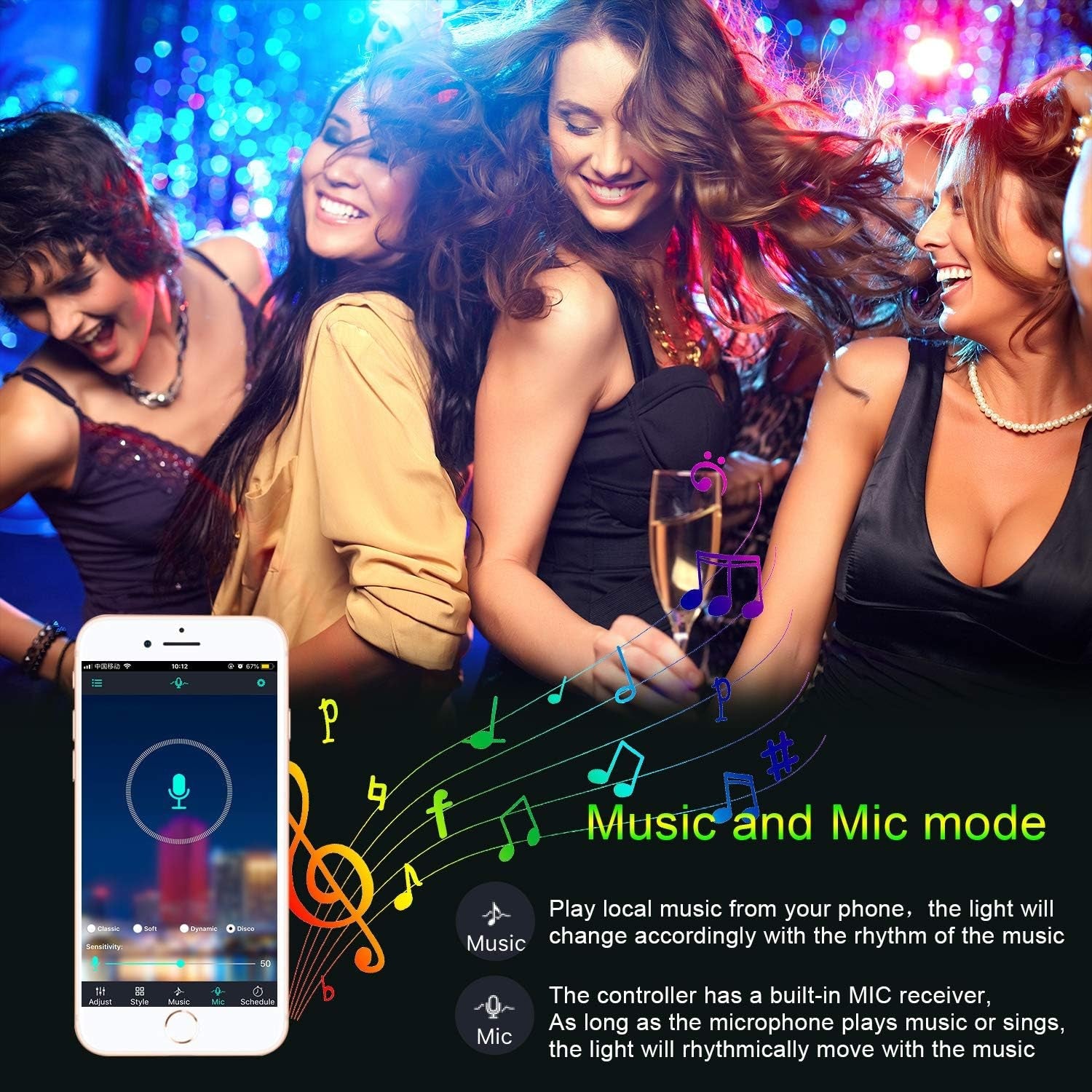 Micomlan 32.8Ft/10M LED Strip Lights,Music Sync Color Changing RGB LED Strip Built - In Mic, Bluetooth App Controlled LED Lights Rope Lights, 5050 RGB LED Light Strip(App+Remote+Mic+3 Button) (32.8FT) - Simply Just Deals LLCMicomlan 32.8Ft/10M LED Strip Lights,Music Sync Color Changing RGB LED Strip Built - In Mic, Bluetooth App Controlled LED Lights Rope Lights, 5050 RGB LED Light Strip(App+Remote+Mic+3 Button) (32.8FT)4d9b6ca7-5030-4709-9011-6d2cc83c60ceMicomlan 32.8Ft/10M LED Strip Lights,Mus