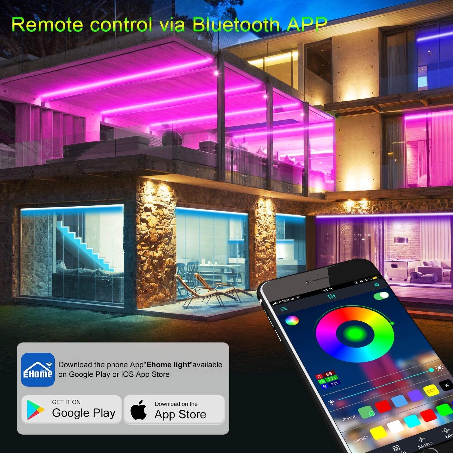 Micomlan 32.8Ft/10M LED Strip Lights,Music Sync Color Changing RGB LED Strip Built - In Mic, Bluetooth App Controlled LED Lights Rope Lights, 5050 RGB LED Light Strip(App+Remote+Mic+3 Button) (32.8FT) - Simply Just Deals LLCMicomlan 32.8Ft/10M LED Strip Lights,Music Sync Color Changing RGB LED Strip Built - In Mic, Bluetooth App Controlled LED Lights Rope Lights, 5050 RGB LED Light Strip(App+Remote+Mic+3 Button) (32.8FT)4d9b6ca7-5030-4709-9011-6d2cc83c60ceMicomlan 32.8Ft/10M LED Strip Lights,Mus