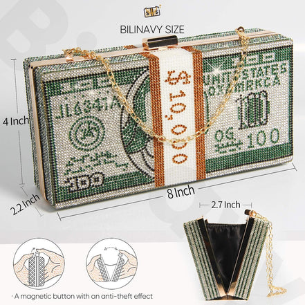 Money Clutch Purses for Women, Stack of Cash Dollars Crystal Clutch Purses, Women Diamond Evening Bags Party Cocktail Rhinestone Handbags, Wedding Dinner Bag, Green - Simply Just Deals LLCMoney Clutch Purses for Women, Stack of Cash Dollars Crystal Clutch Purses, Women Diamond Evening Bags Party Cocktail Rhinestone Handbags, Wedding Dinner Bag, Green4025fa3b-ce4f-4d65-bf48-7bd4dc0ece37Money Clutch Purses for Women, Stack of Cash Dollars Crystal Clutch Purses, Women Diamond Evening Bags Party Coc