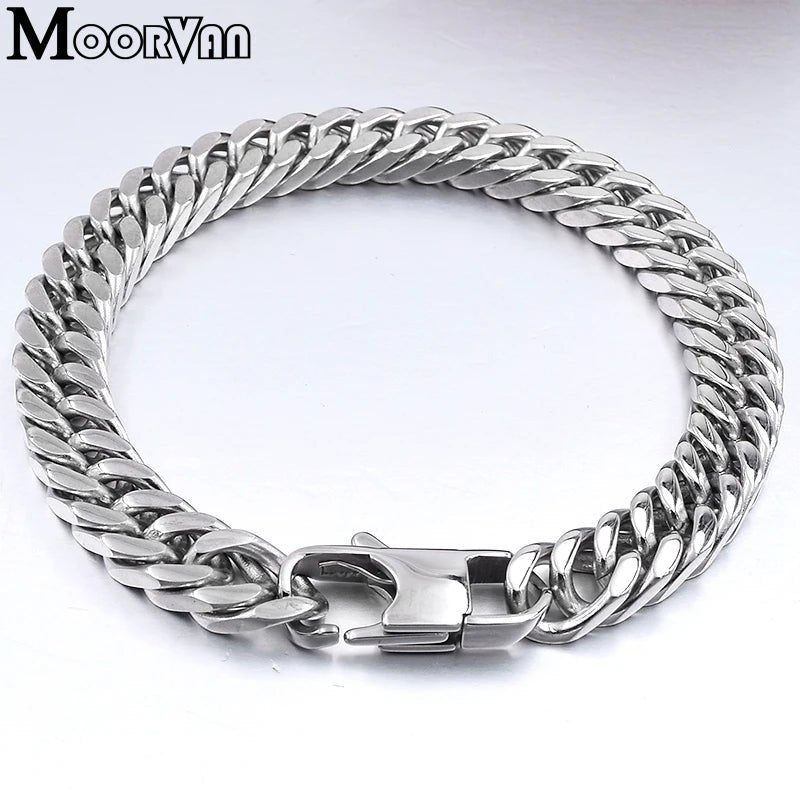 Moorvan Christmas Gift New Stainless Steel Men bracelet Trendy Style,21cm 10mm Bracelet Boys Women Wholesale Jewelry - Simply Just Deals LLCMoorvan Christmas Gift New Stainless Steel Men bracelet Trendy Style,21cm 10mm Bracelet Boys Women Wholesale Jewelry200000639:2832;200001034:3611818MM WIDE Silver8MM WIDE Silver21cmMoorvan Christmas Gift New Stainless Steel Men bracelet Trendy Style,21cm 10mm Bracelet Boys Women Wholesale Jewelry