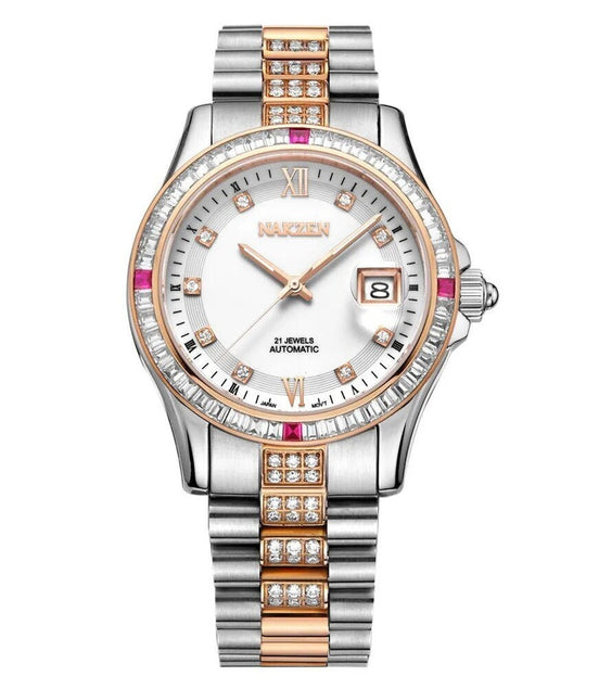 NAKZEN Men Japan NH35 Movement Automatic Mechanical Watch Elegant Diamond Stainless Steel Bracelet Watches Relogio Masculino - Simply Just Deals LLCNAKZEN Men Japan NH35 Movement Automatic Mechanical Watch Elegant Diamond Stainless Steel Bracelet Watches Relogio Masculino(store front) defaultSD03071525128436 - 2rose goldNAKZEN Men Japan NH35 Movement Automatic Mechanical Watch Elegant Diamond Stainless Steel Bracelet Watches Relogio Masculino - 7