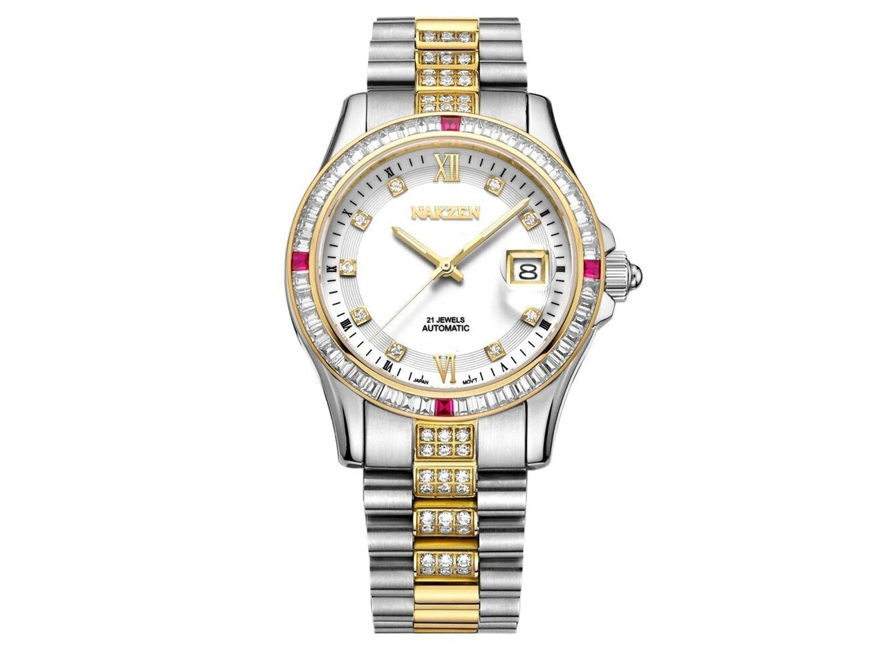NAKZEN Men Japan NH35 Movement Automatic Mechanical Watch Elegant Diamond Stainless Steel Bracelet Watches Relogio Masculino - Simply Just Deals LLCNAKZEN Men Japan NH35 Movement Automatic Mechanical Watch Elegant Diamond Stainless Steel Bracelet Watches Relogio Masculino(store front) defaultSD03071525128436 - 1blackNAKZEN Men Japan NH35 Movement Automatic Mechanical Watch Elegant Diamond Stainless Steel Bracelet Watches Relogio Masculino - 2