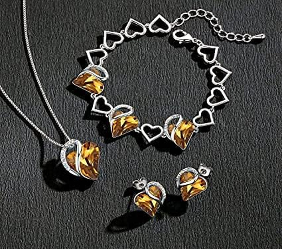 Necklaces for Women, Infinity Love Birthstone Heart Crystal Pendant, Birthday Jewelry Gifts for Her, Mom, and Wife, Silver Plated, 18 plus 2 Inch Adjustable Chain - Simply Just Deals LLCNecklaces for Women, Infinity Love Birthstone Heart Crystal Pendant, Birthday Jewelry Gifts for Her, Mom, and Wife, Silver Plated, 18 plus 2 Inch Adjustable Chaine468e730-2c89-4543-9ad2-dd856034999611A - November - Amber BrownNecklaces for Women, Infinity Love Birthstone Heart Crystal Pendant, Birthday Jewelry Gi